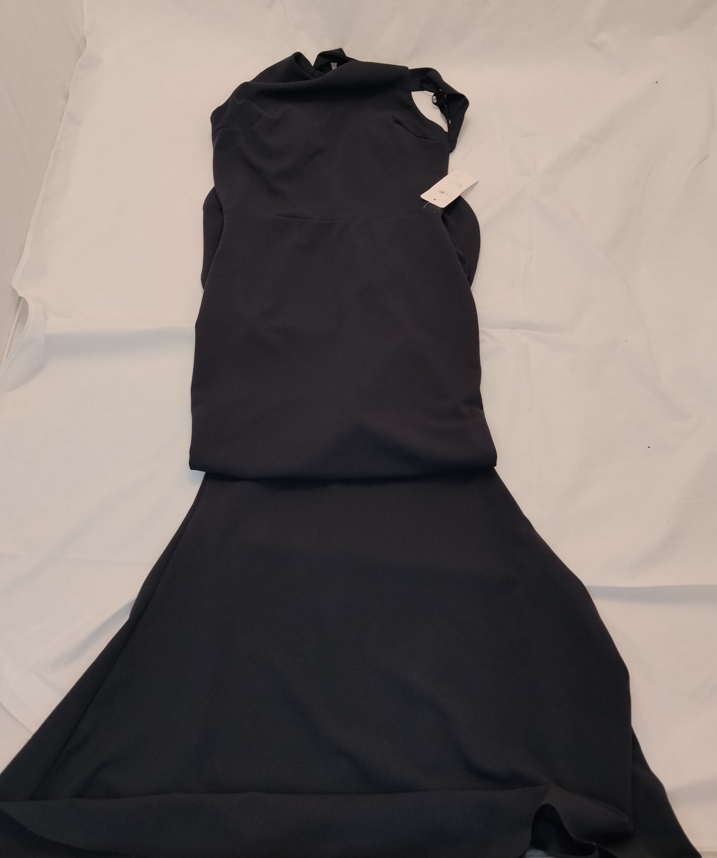 Vestito Donna Nero Elegante Taglia L Nuovo Con Cartellino Abito Svasato
