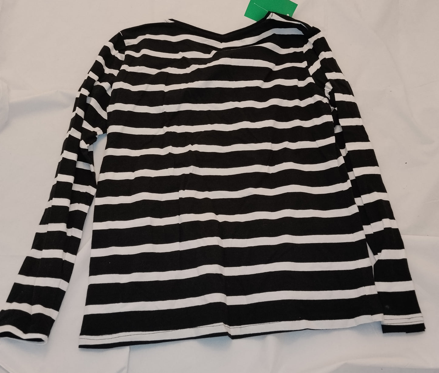 Maglia Donna Janina Stretch Righe Bianco Nero Taglia L Manica Lunga
