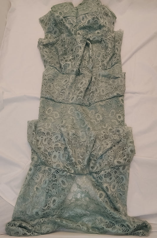 Vestito Donna Trendyol Pizzo Verde Acqua Taglia 42 Elegante Nuovo Con Cartellino