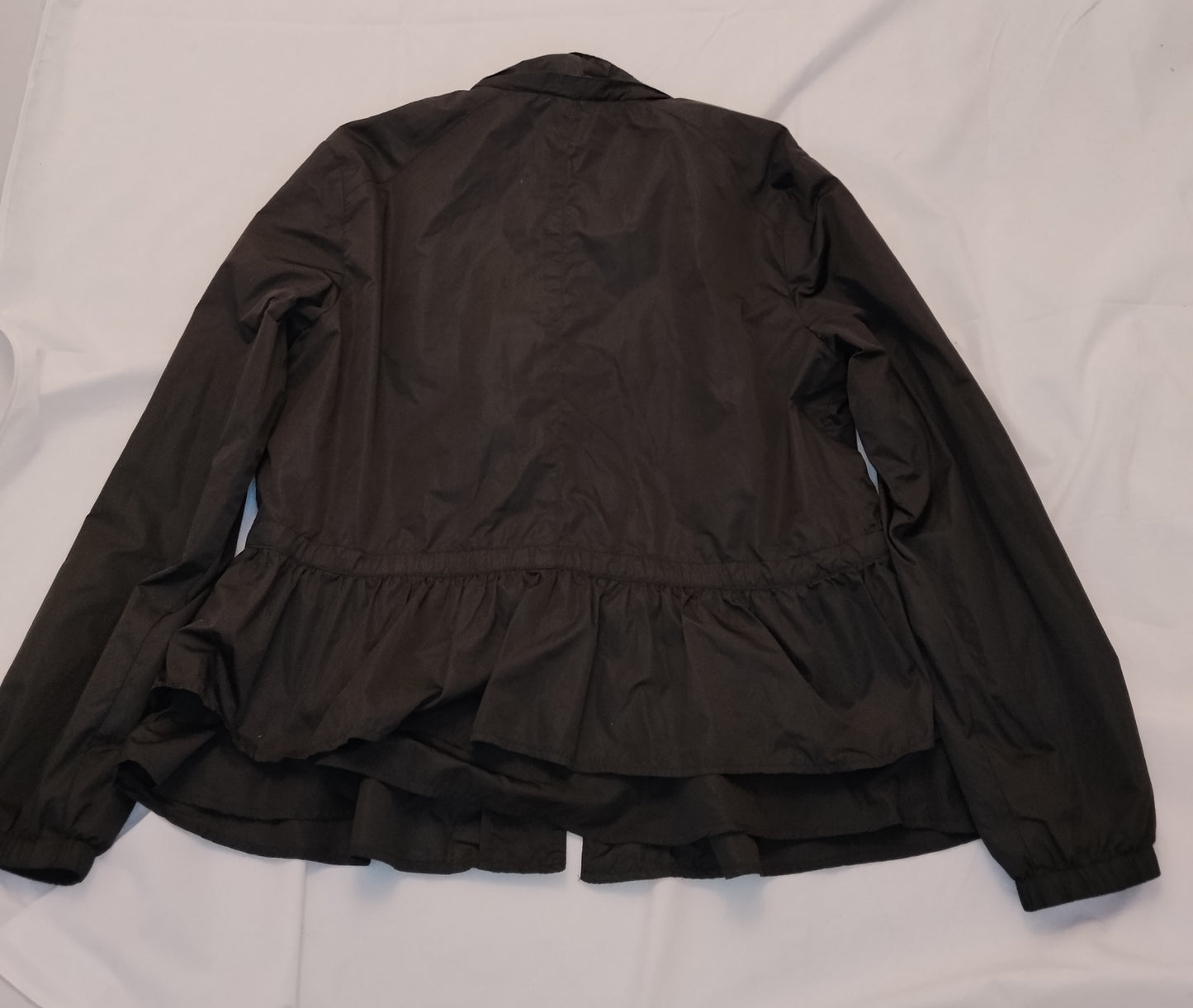 Giacca Donna Conbipel Nera Taglia L Leggera Zip Con Volant Elegante