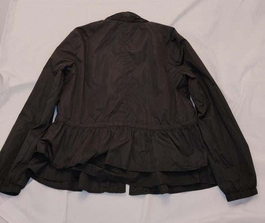 Giacca Donna Conbipel Nera Taglia L Leggera Zip Con Volant Elegante