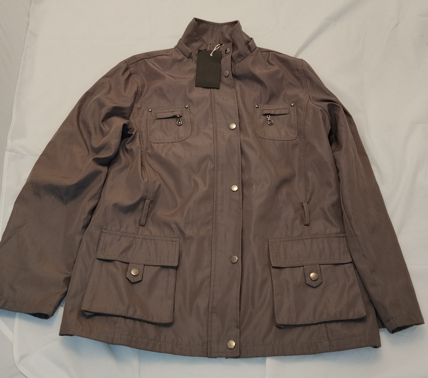Giacca Donna Andrea Lee Marrone Taglia XL Multitasche Leggera Casual