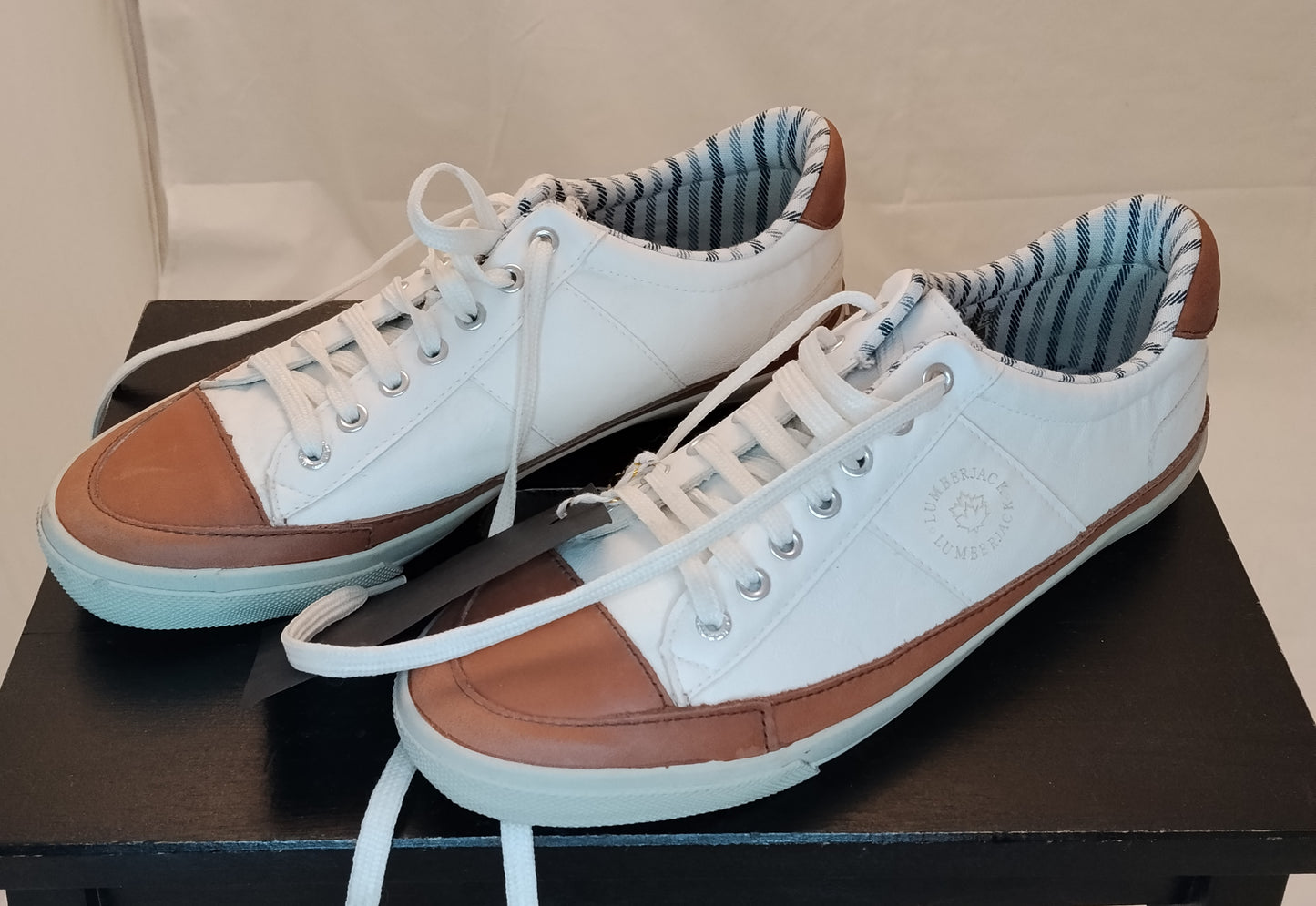 Lumberjack Sneakers Donna Taglia 39 Bianche con Inserti Marrone Scarpe Casual