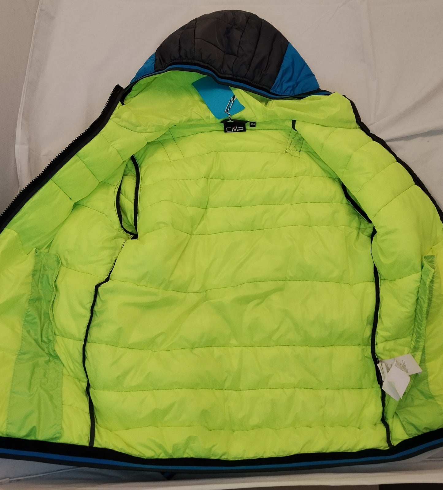 CMP Piumino Ragazzo 164 cm Giacca Invernale Blu Grigio con Cappuccio