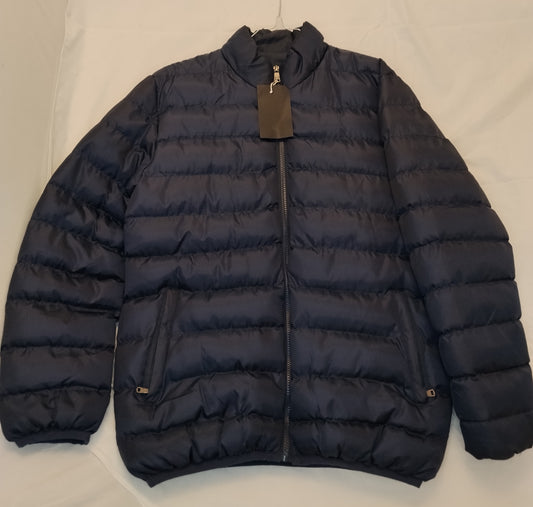 Piumino Uomo blu scuro Taglia L Giacca Invernale Imbottita