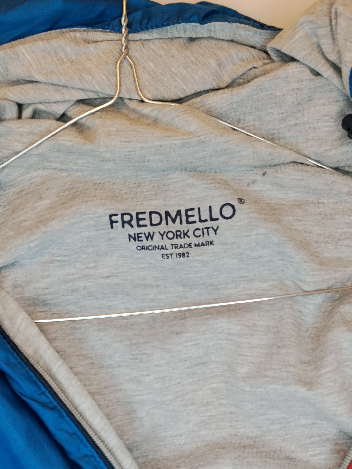 Giacca Uomo Fred Mello Azzurra Taglia M Con Cappuccio