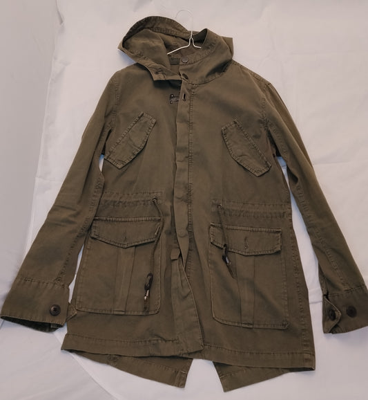 Giacca parka donna French Kiss taglia M verde militare con cappuccio