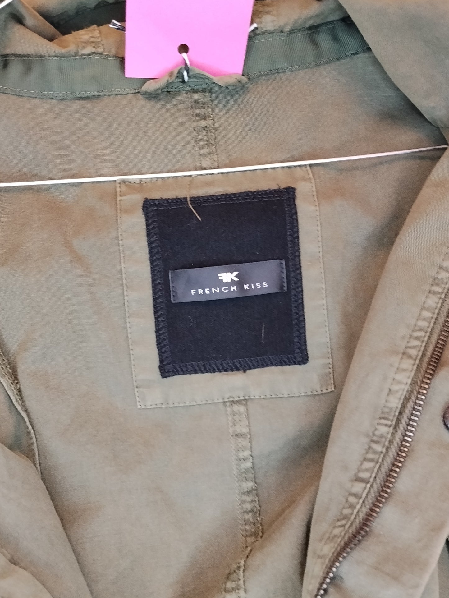 Giacca parka donna French Kiss taglia M verde militare con cappuccio