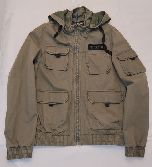 Giacca Uomo New Storm Verde Militare con Cappuccio Taglia M Giubbotto Casual