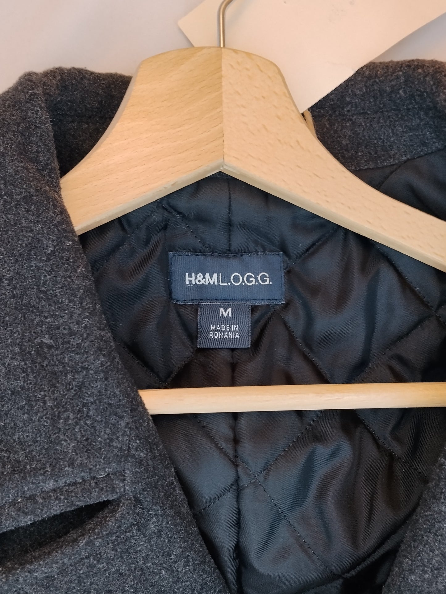 Cappotto Uomo H&M Grigio Scuro Taglia M Giacca Elegante Invernale