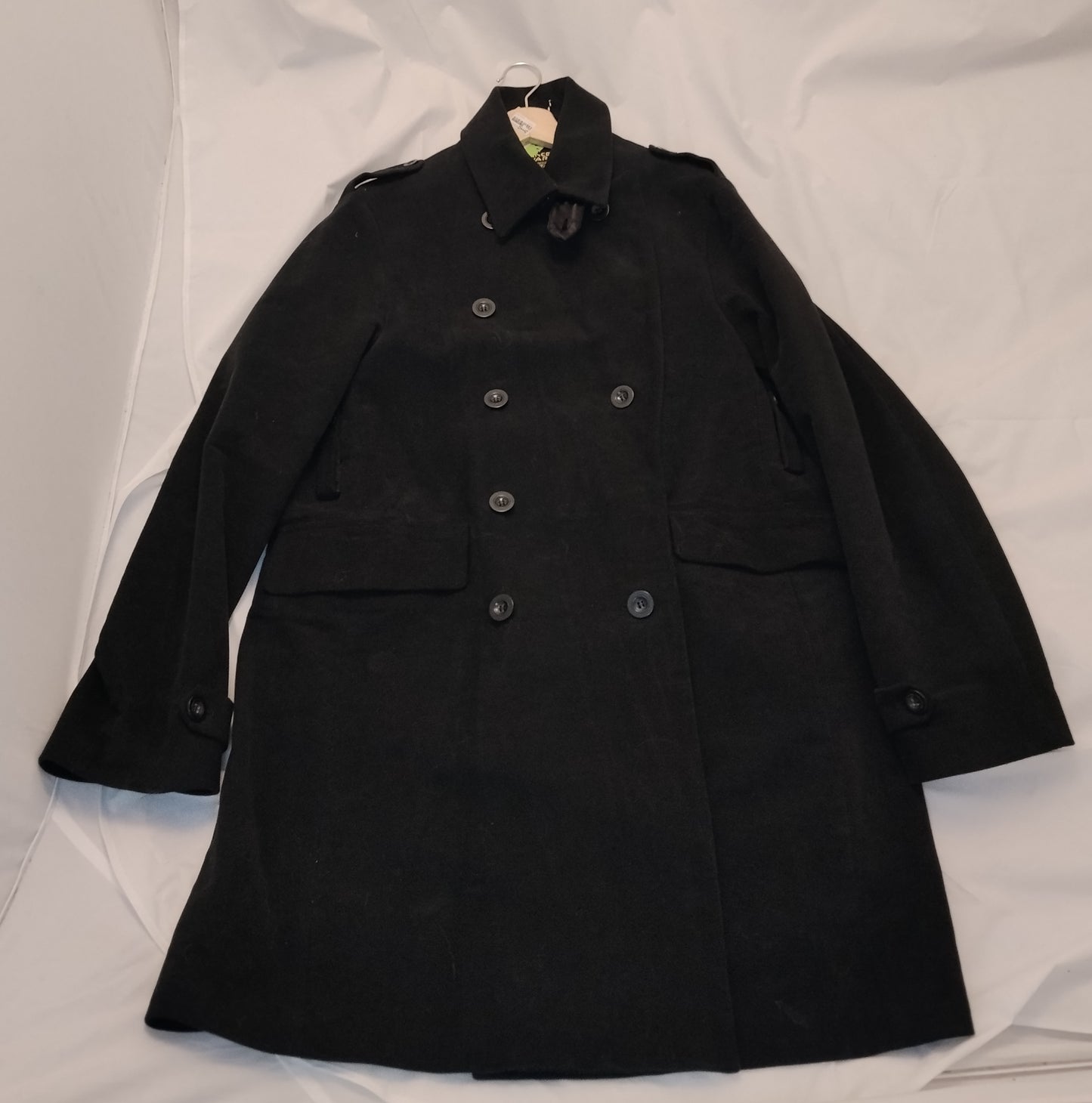 Cappotto Uomo Raoer Nero Doppiopetto Taglia L Cappotto Elegante Classico