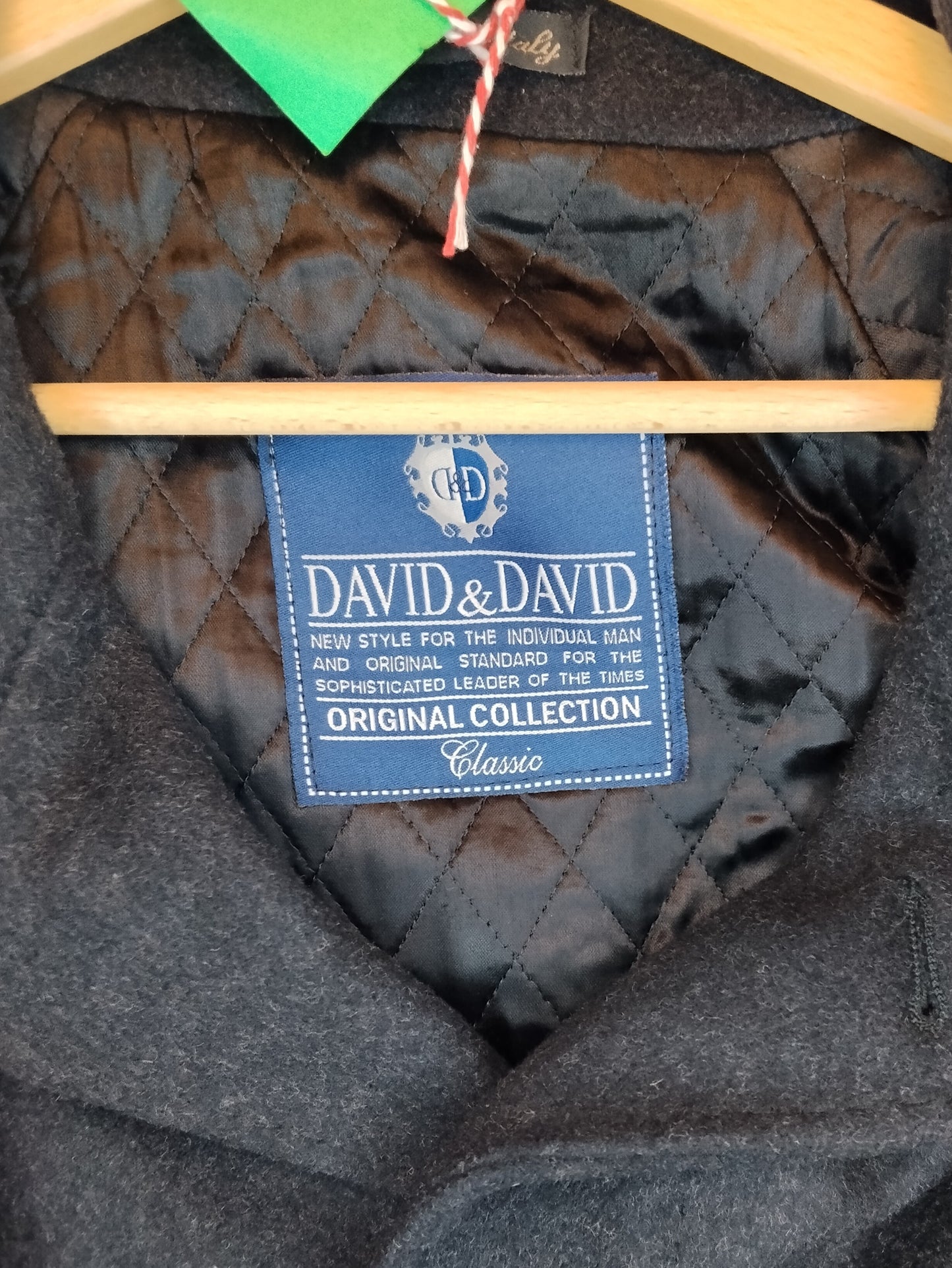 Cappotto Uomo David & David Grigio Scuro Taglia 56 Cappotto Elegante Classico