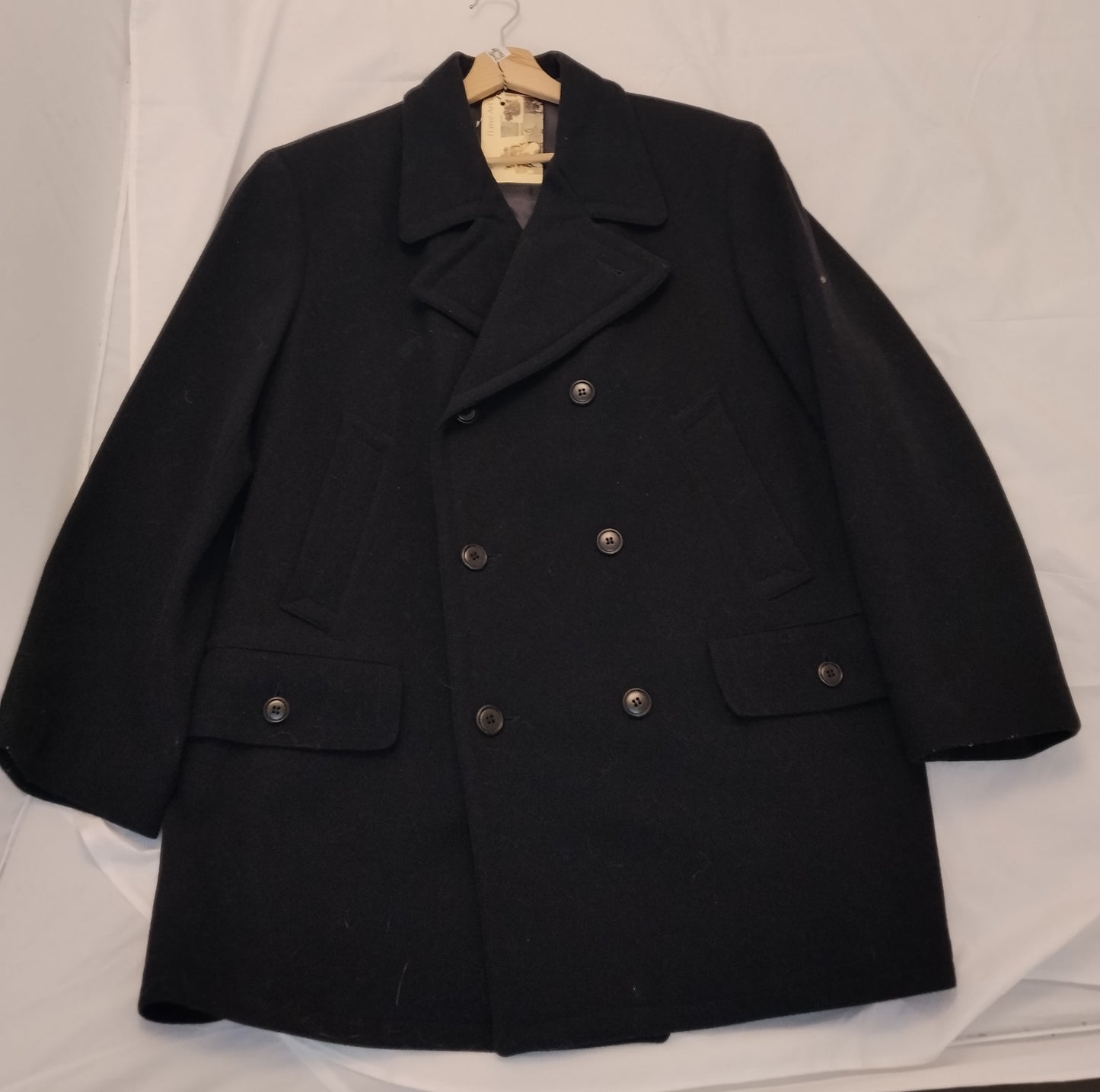 Cappotto Uomo Calvin Klein Nero Doppiopetto Taglia XL Cappotto Elegante