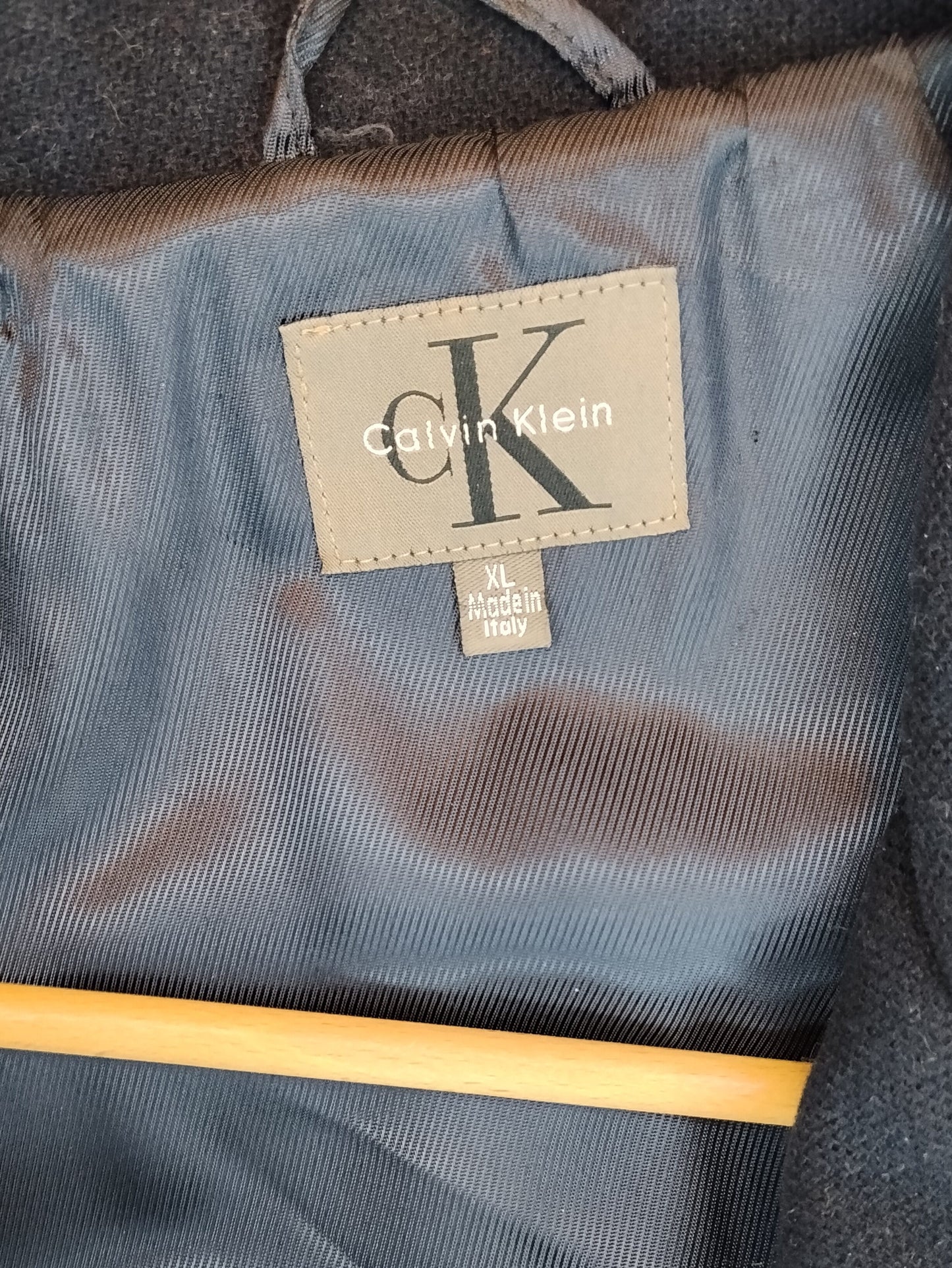 Cappotto Uomo Calvin Klein Nero Doppiopetto Taglia XL Cappotto Elegante