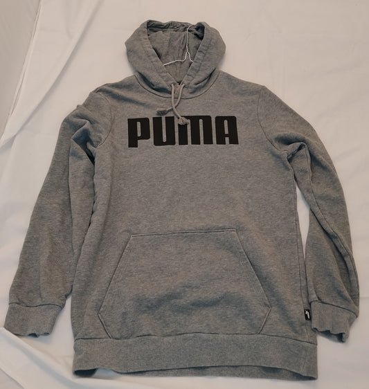 Felpa Uomo Puma Grigia con Cappuccio Logo Frontale Taglia S Hoodie Sportiva