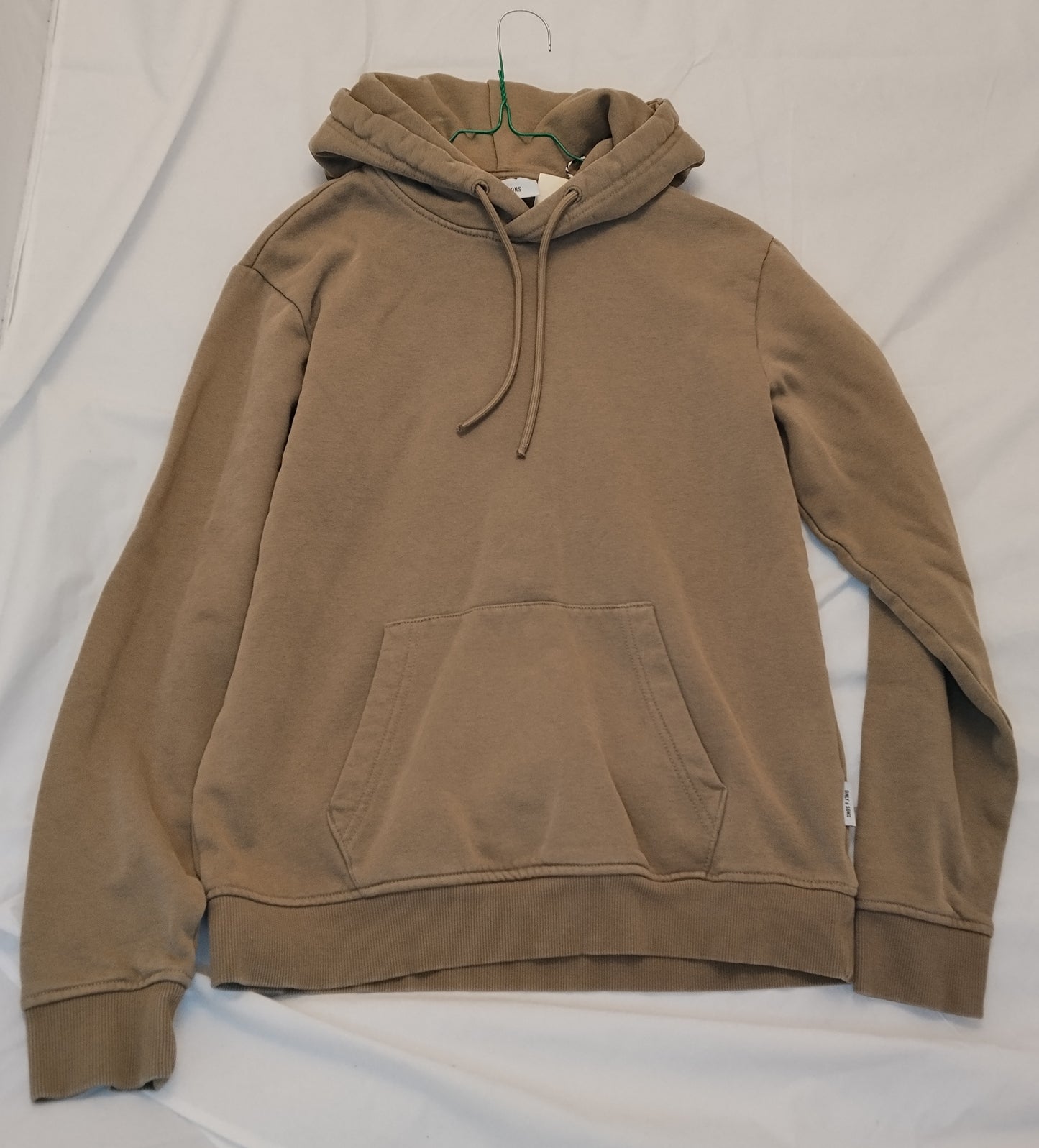 Felpa Uomo Only & Sons Beige con Cappuccio Taglia S Hoodie Casual