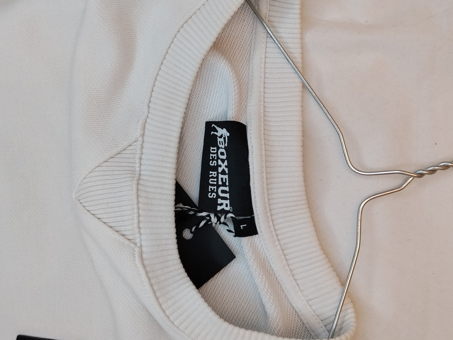 Felpa Boxeur des Rues bianca minimal taglia L – Girocollo casual