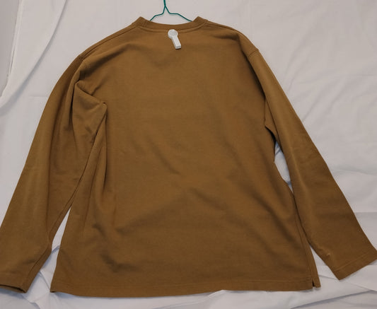 Felpa Adidas marrone minimal logo piccolo taglia L – Girocollo casual