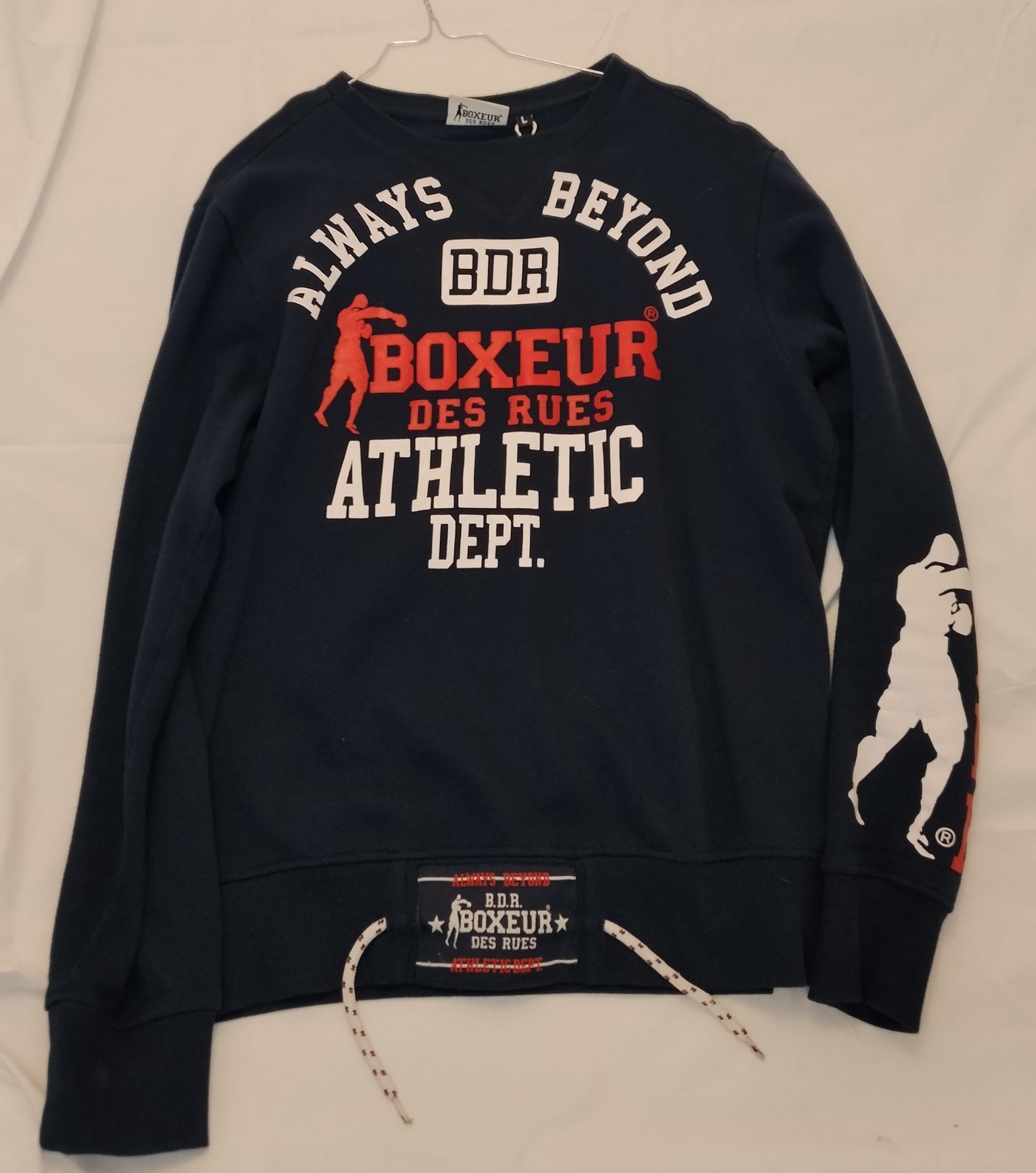 Felpa Boxeur des Rues blu stampa grande Athletic taglia L – Girocollo streetwear