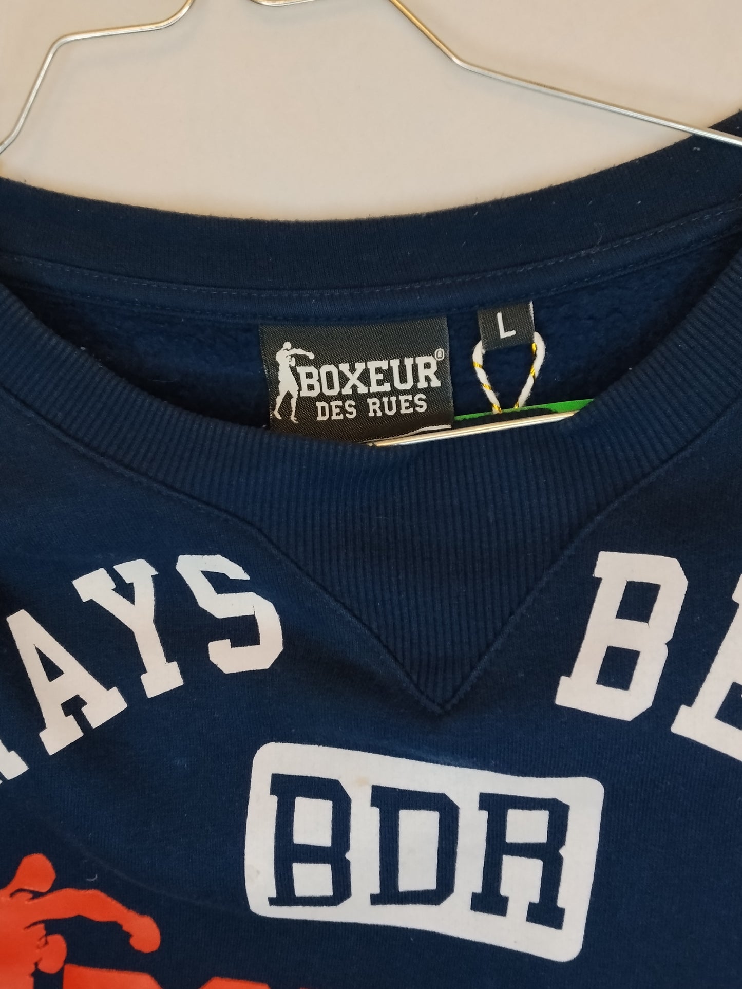 Felpa Boxeur des Rues blu stampa grande Athletic taglia L – Girocollo streetwear