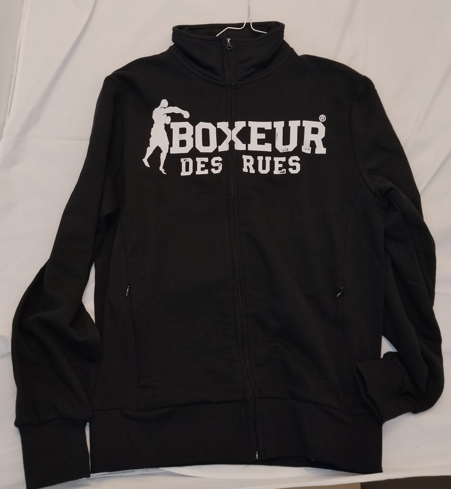 Felpa Uomo Boxeur des Rues Nera Zip XL Nuova con Cartellino