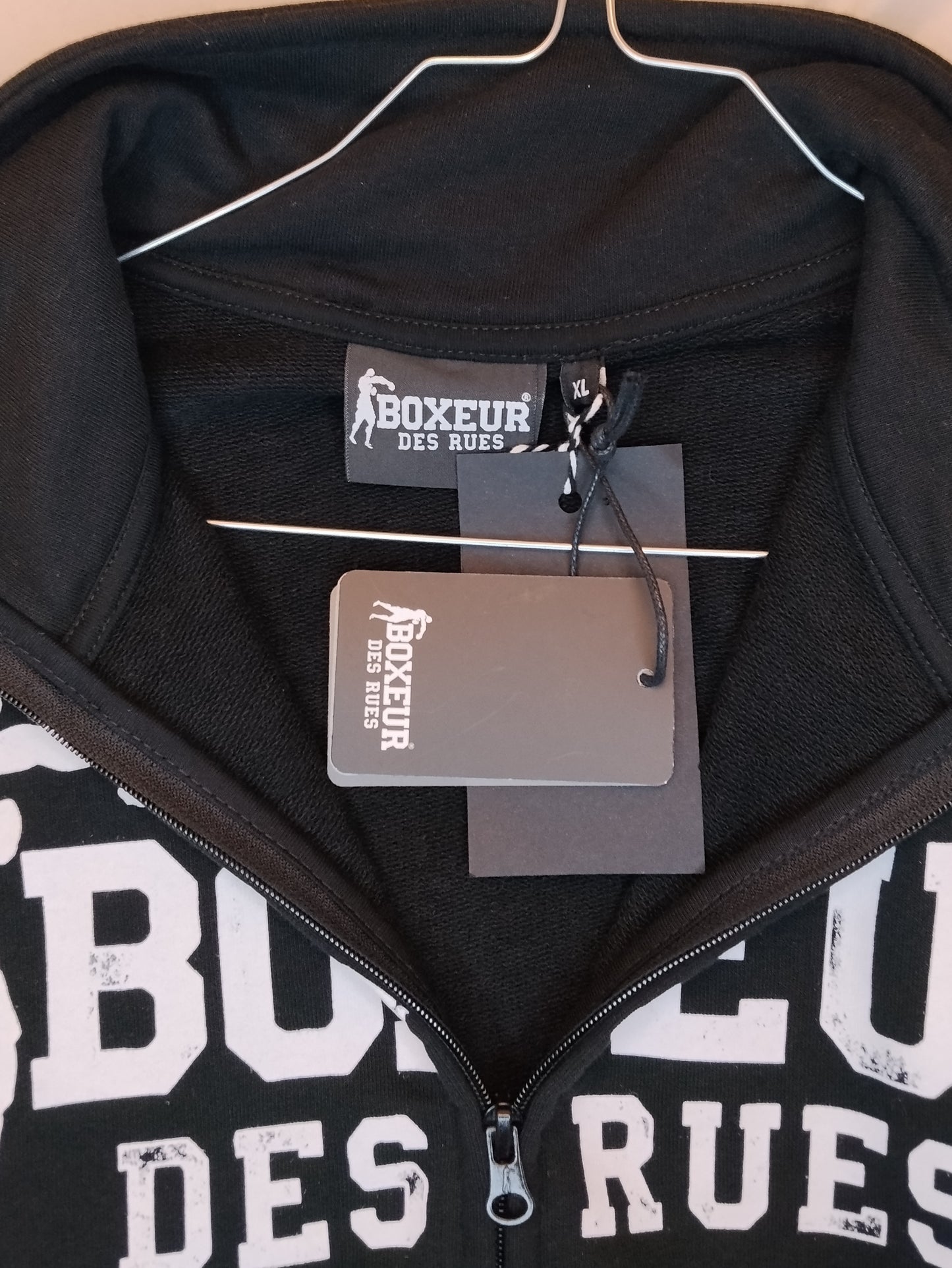 Felpa Uomo Boxeur des Rues Nera Zip XL Nuova con Cartellino