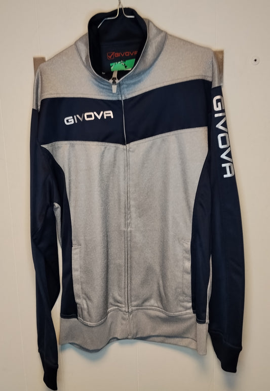 Felpa Uomo Givova Grigio Blu Zip XL Sportiva Track Jacket