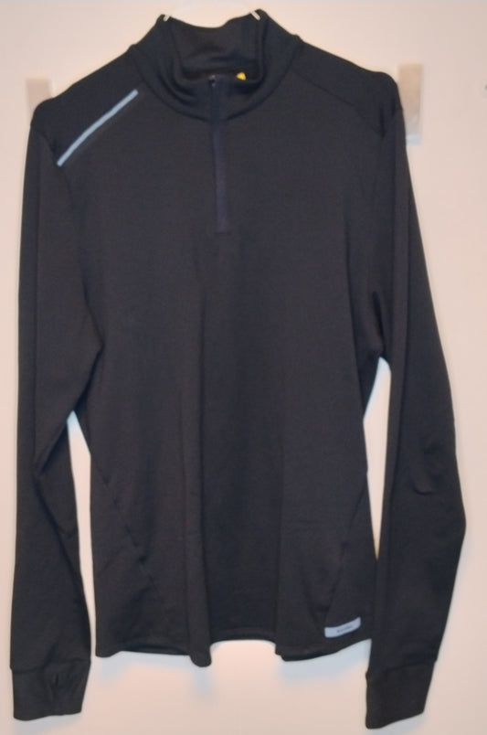 Maglia Sportiva Uomo Decathlon Nera Mezza Zip Taglia L Running Fitness