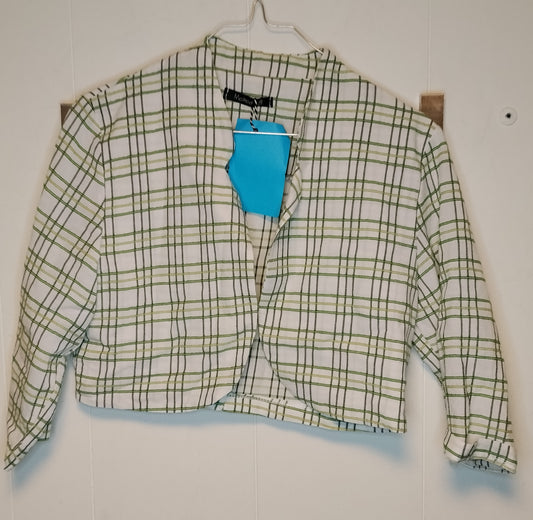 Coprispalle Donna Melitea Quadri Verde Bianco Taglia S Elegante Corto