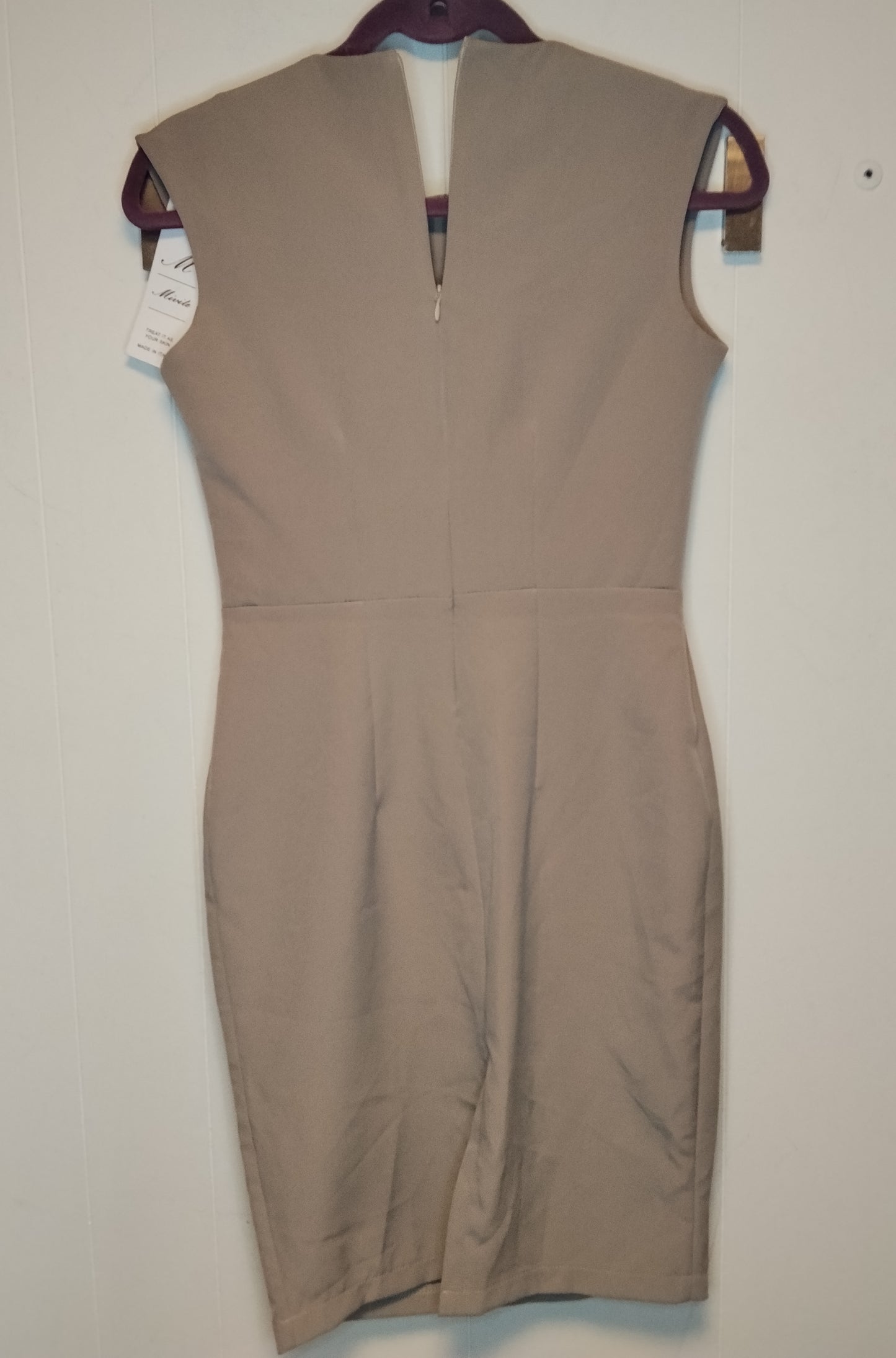 Abito Donna Mivite Beige Elegante Tubino Taglia 40