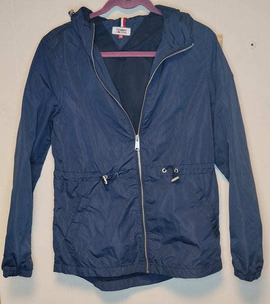 Giacca Donna Tommy Jeans Blu Leggera Cappuccio Taglia XS