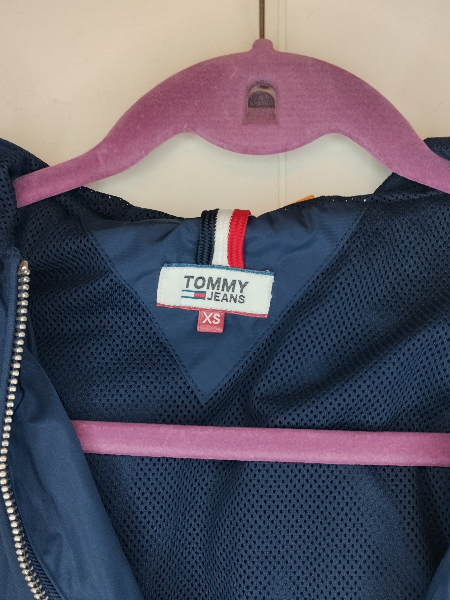Giacca Donna Tommy Jeans Blu Leggera Cappuccio Taglia XS