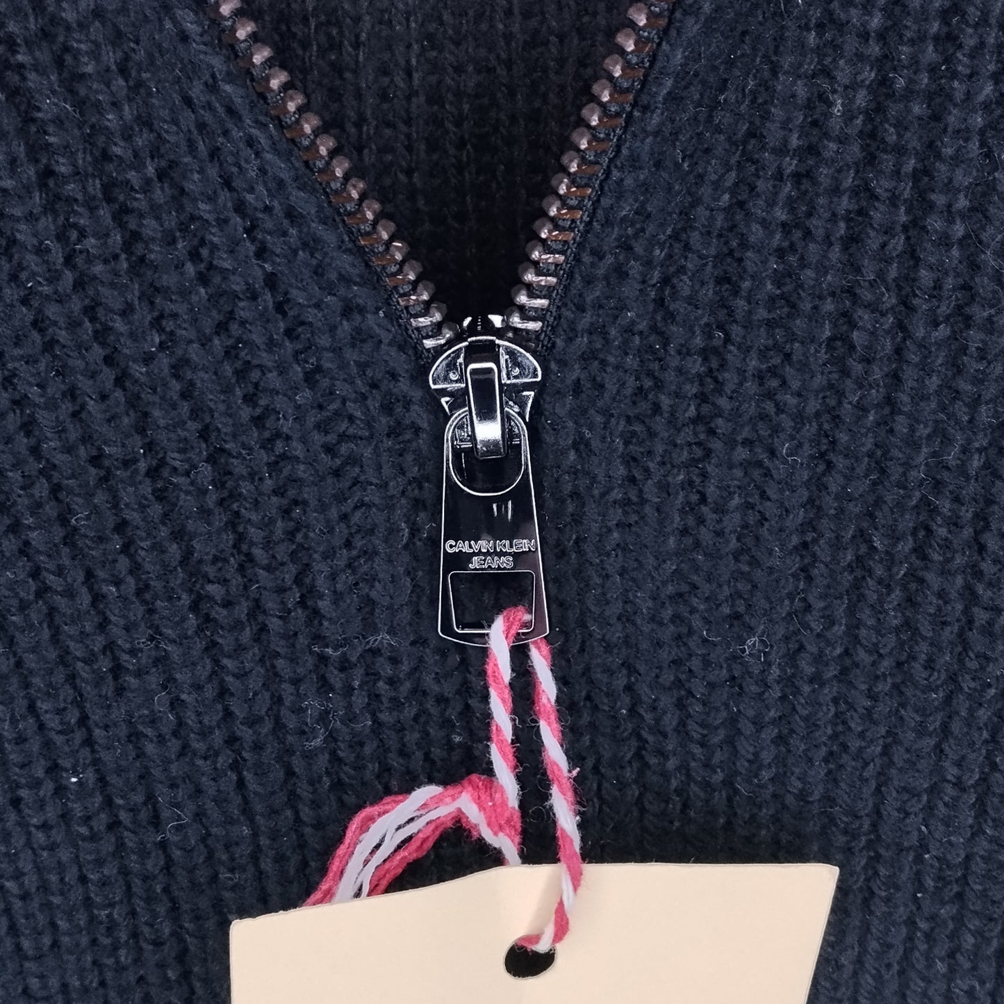 Maglione Donna Calvin Klein Nero Zip Collo Alto Taglia XS