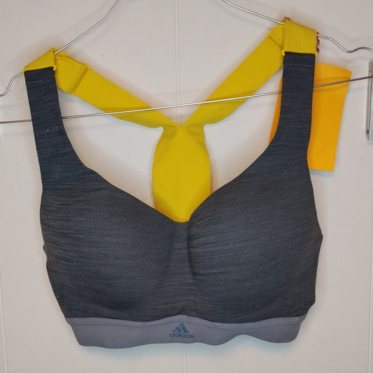 Reggiseno Sportivo Donna Adidas Grigio Supporto Medio Taglia 2