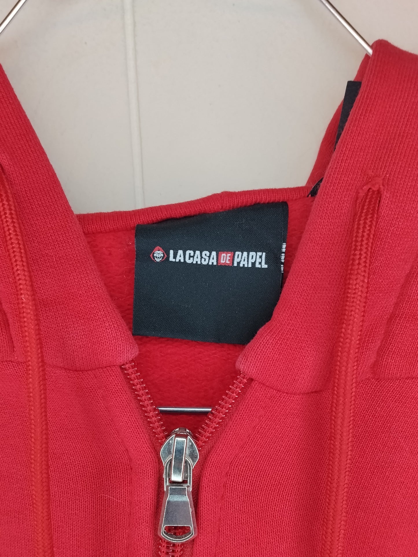 Felpa Donna La Casa di Carta Rossa Zip Cappuccio Taglia S