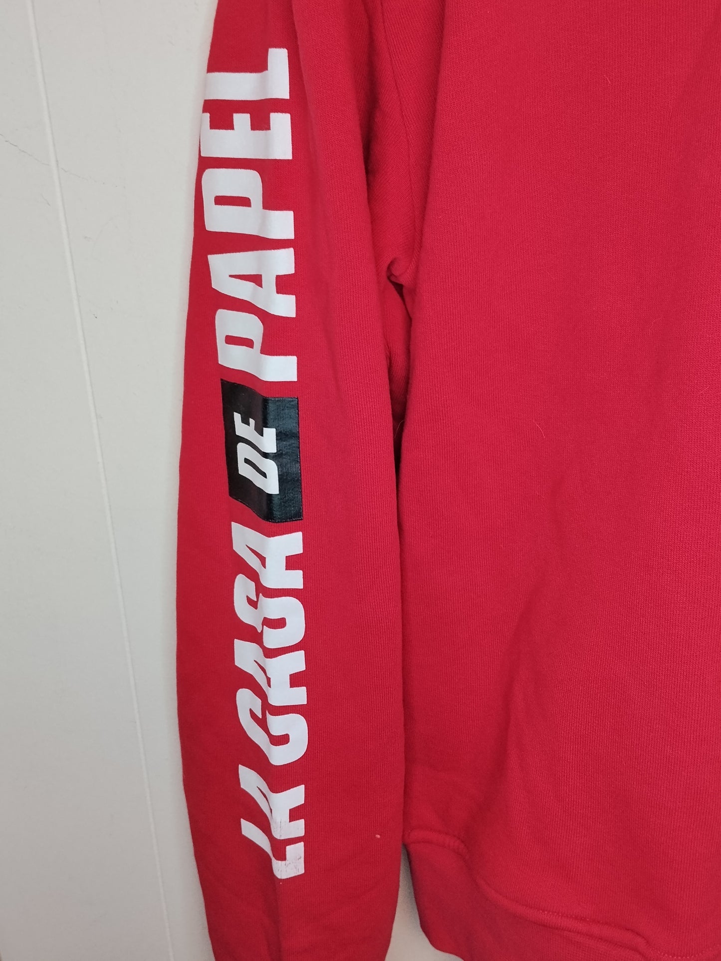 Felpa Donna La Casa di Carta Rossa Zip Cappuccio Taglia S