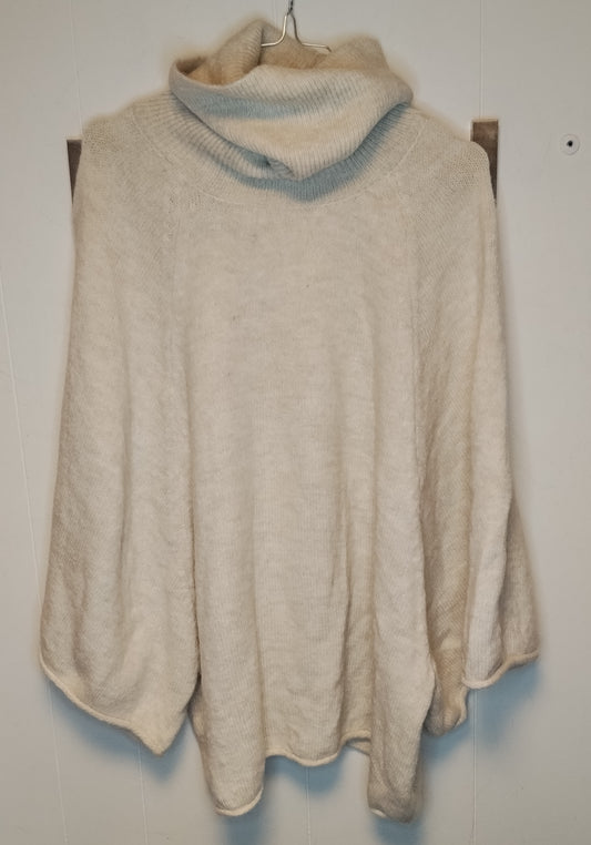 Mantella Donna Zara Beige Collo Alto Maglia Morbida Taglia S
