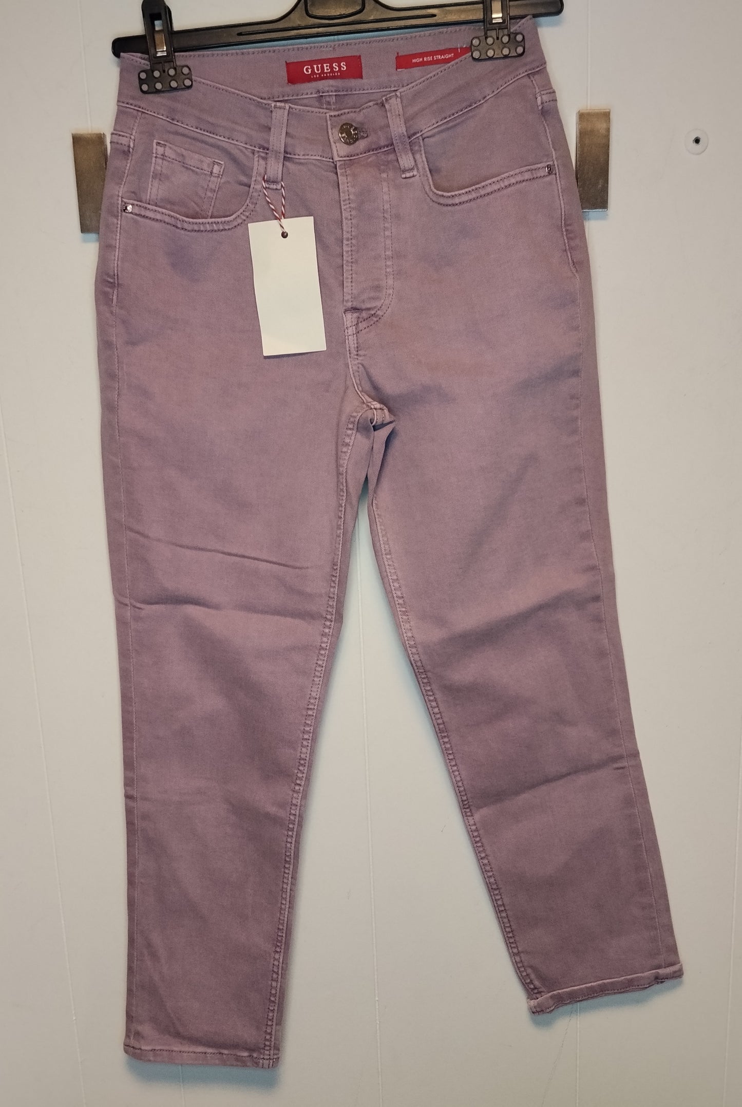 Jeans Donna Guess Rosa Slim Fit Vita Alta Taglia 38