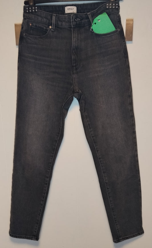 Jeans Donna Only Nero Slim Fit Vita Media Taglia S