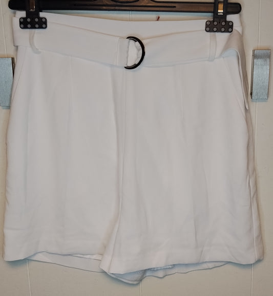 Shorts Donna Guess Bianchi Eleganti Vita Alta Cintura Taglia S