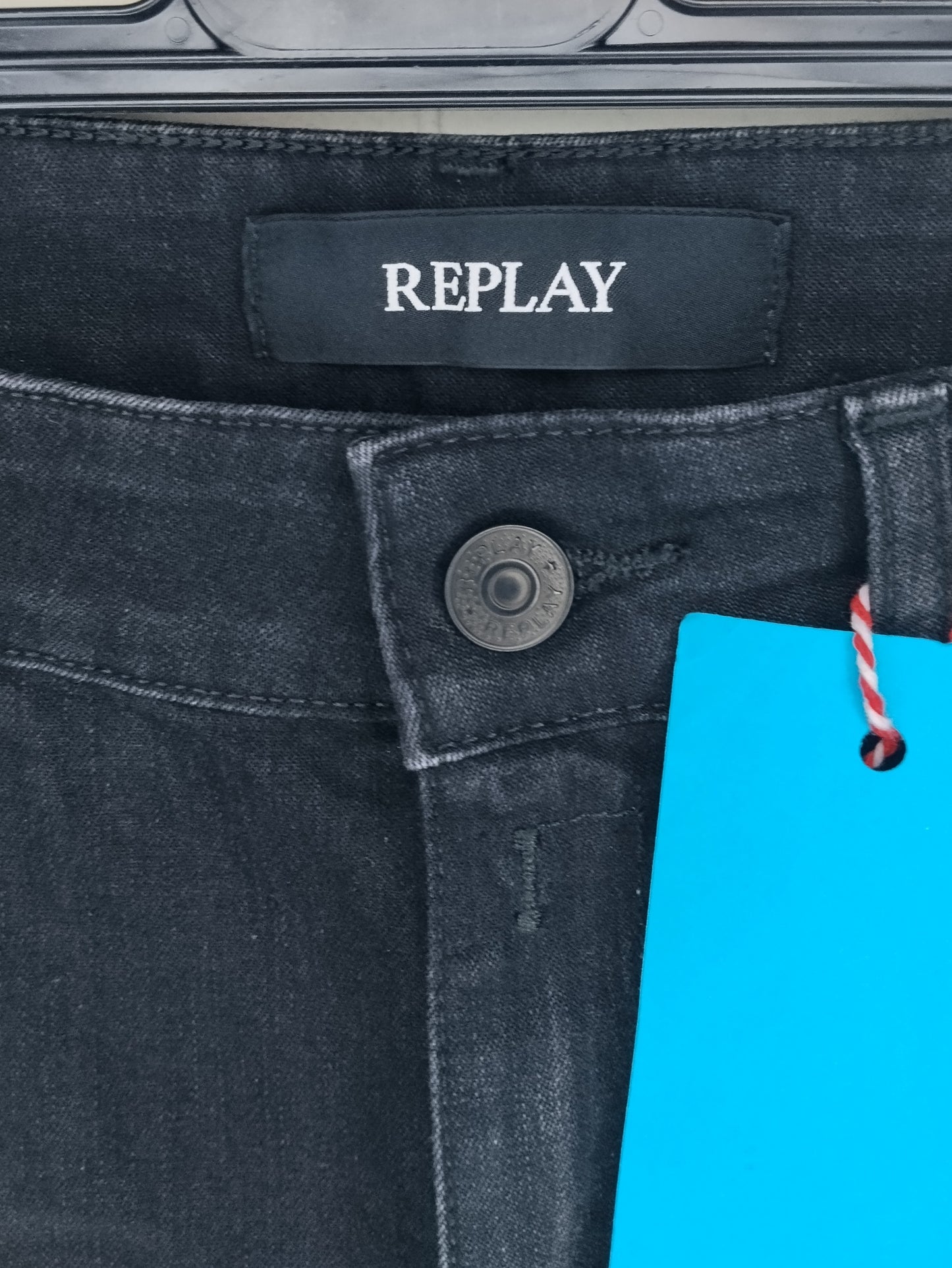 Jeans Donna Replay Blu Scuro Slim Fit Vita Alta Taglia 38