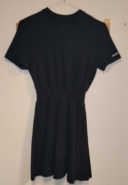 Vestito Donna Calvin Klein Nero Mini Abito Casual Elegante Taglia XS
