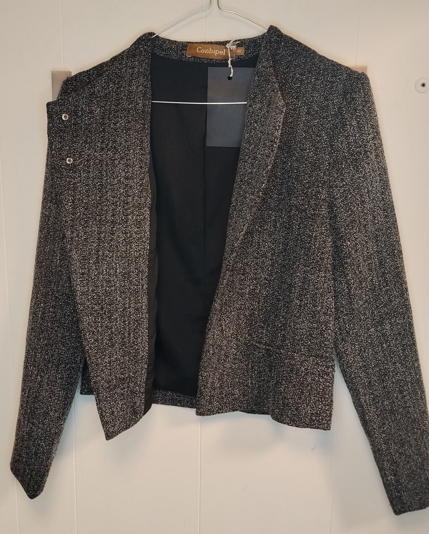 Blazer Donna Conbipel Grigio Melange Taglia 40 Elegante