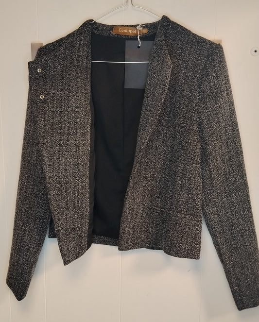 Blazer Donna Conbipel Grigio Melange Taglia 40 Elegante