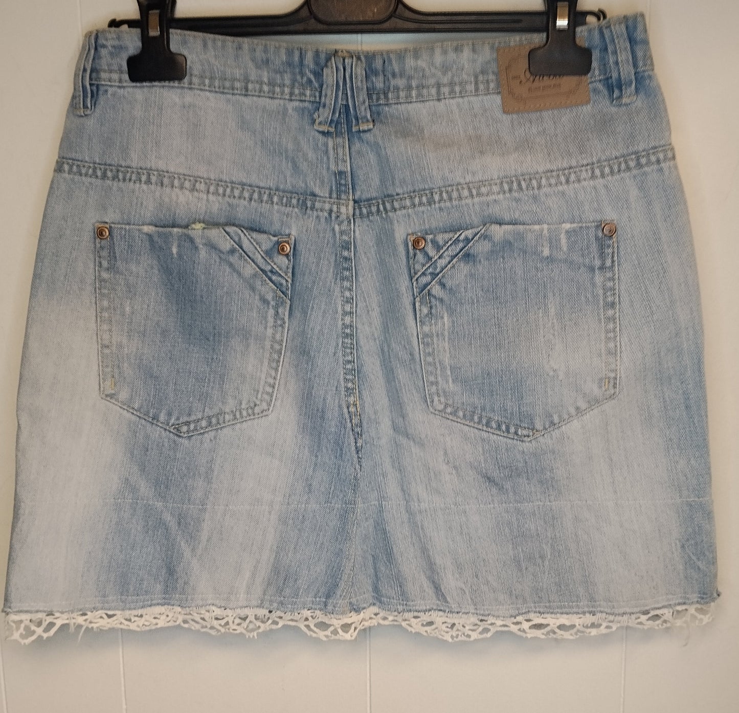 Gonna Denim Donna Alcott Jeans Chiaro Strappi Taglia 42