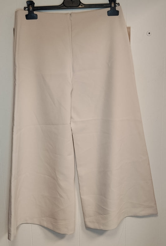 Pantaloni Donna Beige Palazzo Eleganti Taglia M Vita Alta