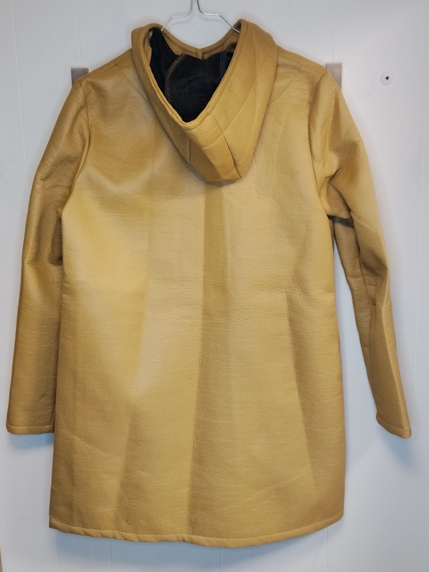 Cappotto Donna Giallo Senape con Cappuccio Taglia L Invernale