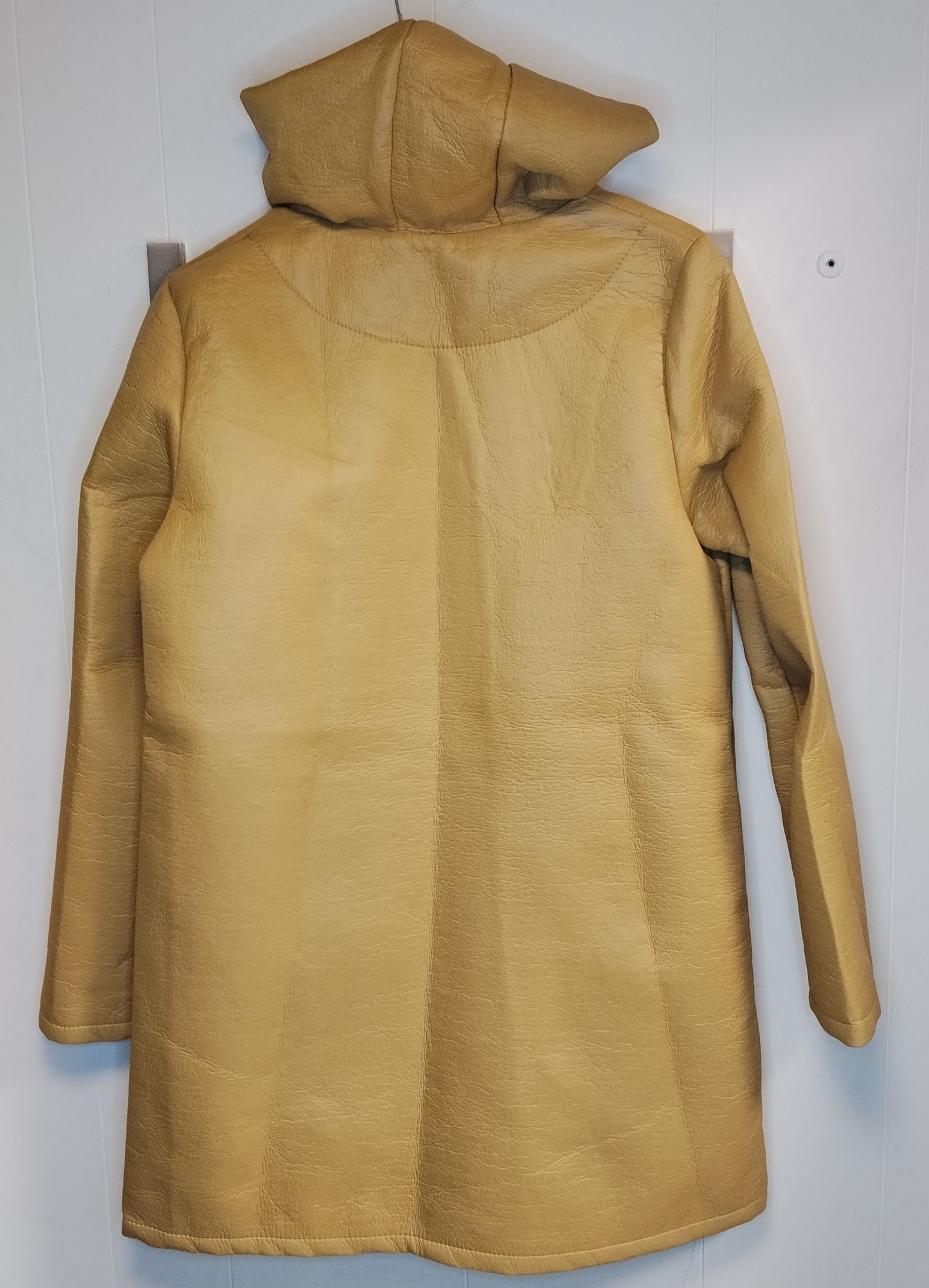 Cappotto Donna Giallo Senape con Cappuccio Taglia L Invernale