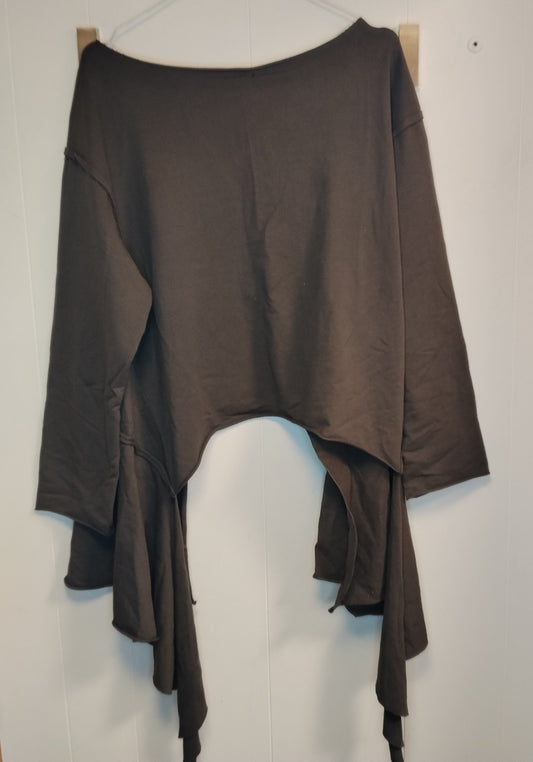 Maglia Donna Sun Sun Marrone Oversize Asimmetrica Taglia L Nuova con cartellino