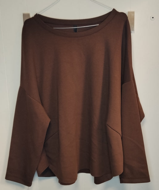 Maglia Donna Marrone Oversize Morbida Taglia L Casual